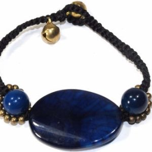 Blue Agate Stone Bracelet – Boho Style