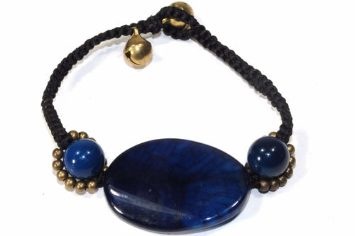 Blue Agate Stone Bracelet – Boho Style