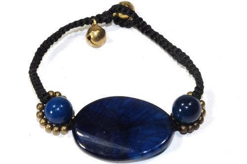 Blue Agate Stone Bracelet – Boho Style