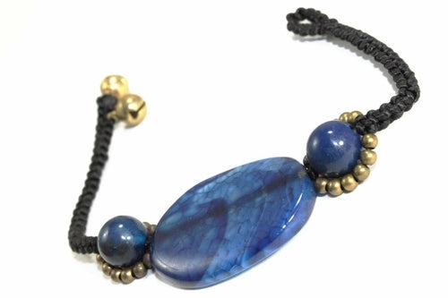 Blue Agate Stone Bracelet – Boho Style