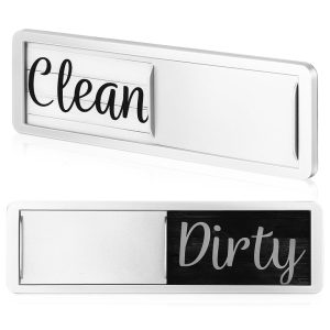 Sliding clean dirty magnetic dishwasher indicator sign