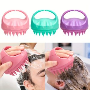 Silicone scalp massage shampoo brush